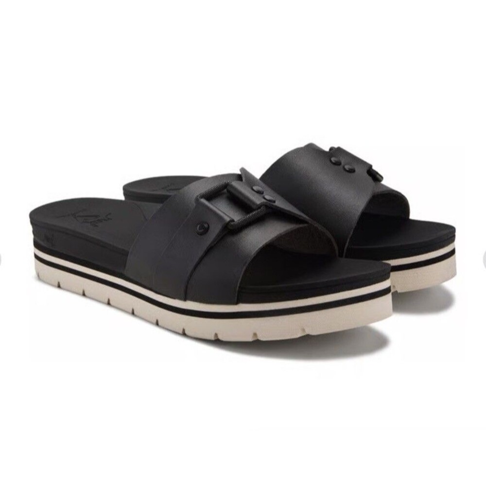 🔥Reef Higher Women Size 11 Black Platform Minimalist Slide Sandals -EXCELLENT!!